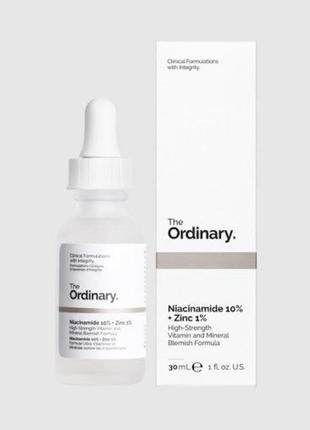 Сироватка для обличчя з ніацинамідом і цинком the ordinary niacinamide 10% + zinc pca 1%, 30 мл