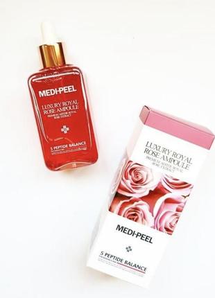 Есенція антивікова з трояндою medi peel luxury royal rose ampoule, 100 мл1 фото