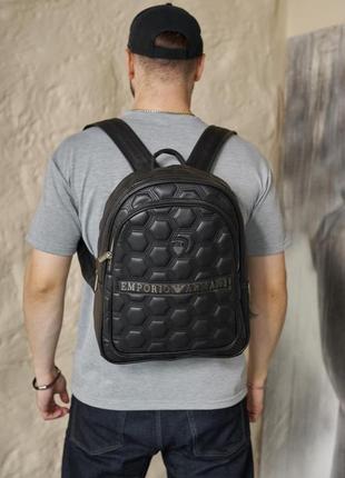 Рюкзак emporio YFO5E armani шкіряний чорний