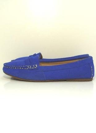 Детские замшевые синие туфли мокасины b appex р.34