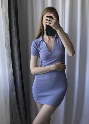 Стильное летнее платье поло в рубчик asos р.s новое1 фото
