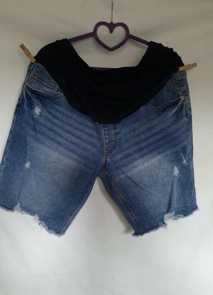 Жіночі джинсові рвані  бриджі, капрі, бермуди шорти для вагітних короткі джинси2 фото