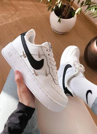 Nike air force 1 белые с черным