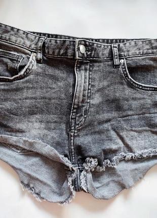 Женские серые шорты джинсовые шортики короткие мини2 фото