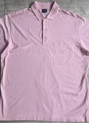 Поло\футболка paul & shark light pink pocket polo