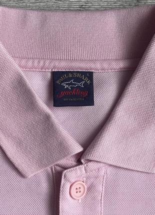 Поло\футболка paul &amp; shark light pink pocket polo3 фото