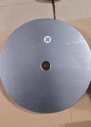 Металевий диск,блін 20 кг на гриф 25 мм, без покриття