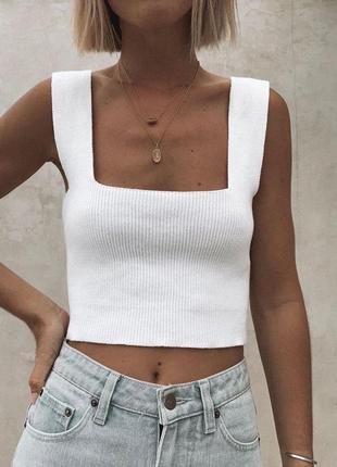 Крутий в’язаний топ в рубчик h&m