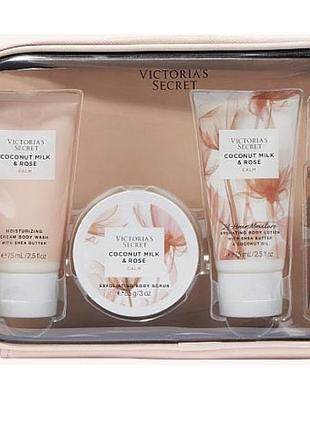 Подарочный набор для душа+ спрей victoria’s secret coconut milk &amp; rose