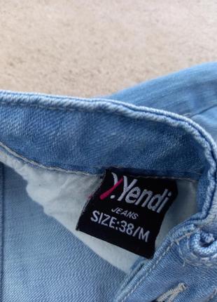 Шорты yendi джинсовые короткие голубые базовые3 фото