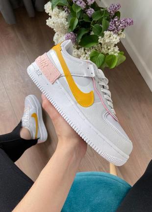 Женские кроссовки nike air force shadow white/orange