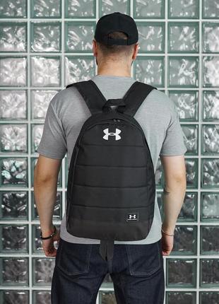 Рюкзак черный under armour белое лого1 фото