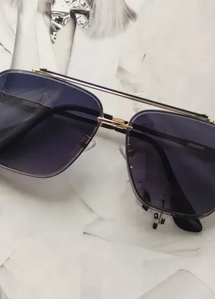 Квадратные очки авиаторы синий (6634)