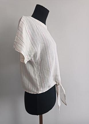Футболка из льна блуза с коротким рукавом топ, m&s, pure linen, 102 фото