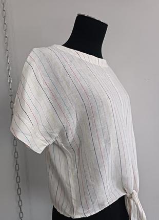 Футболка из льна блуза с коротким рукавом топ, m&s, pure linen, 104 фото