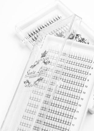 Mix-2d-c-010-8-14 mm 320 пучків. пучкові вії для нарощування santalucia