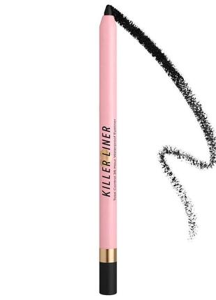 Гелевий водостійкий олівець для очей too faced killer liner 36 hour waterproof gel pencil black 1.2 г