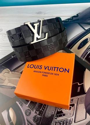 Мужской кожаный ремень в стиле louis vuitton луи витон лв