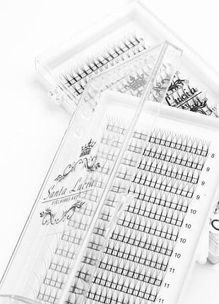 Mix-3d-d-010-8-14 mm 320 пучків. пучкові вії для нарощування santalucia