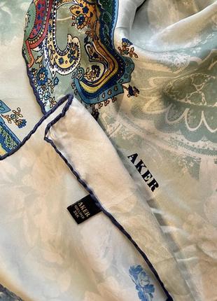 Шелковый платок 100% шелк шов роуль aker gucci5 фото
