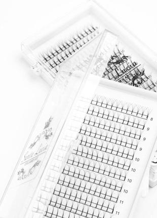 Mix-4d-d-007-8-14 mm 224 пучків. пучкові вії для нарощування santalucia