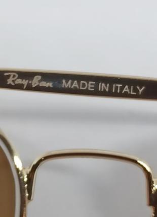 Ray ban 3560 the colonel очки унисекс солнцезащитные линзы стекло градиент коричневые в золотой металлической оправе6 фото