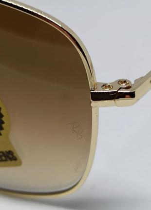 Ray ban 3560 the colonel очки унисекс солнцезащитные линзы стекло градиент коричневые в золотой металлической оправе3 фото