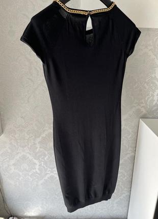 Вечернее силуэтное платье черная золотая фурнитура4 фото