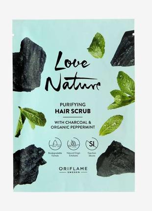 Скраб-шампунь для волосся з вугіллям і органічною м'ятою love nature2 фото