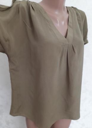 Отличительная шелковая брендовая блуза большой размер jacques vert10 фото