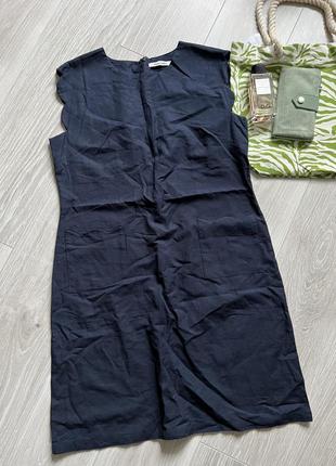 Черное льняное платье asos