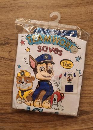 Дитячий набір футболка,шорти щенячий патруль маршал гонщик кримез disney р.98,104,110