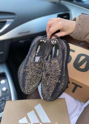 Женские кроссовки adidas yeezy boost 350 v2 black full reflective 36-37-38-39-40-417 фото