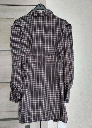 Платье рубашка с обьемными рукавами 🔹длинный рукав🔹prettylittlething(размер 14-16)9 фото