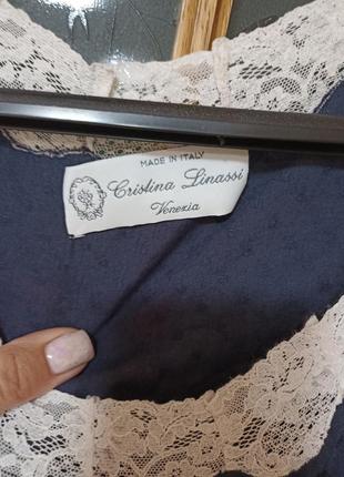 Итальянская нежная хлопковая ночная рубашка ночная новинка cristina linasi3 фото