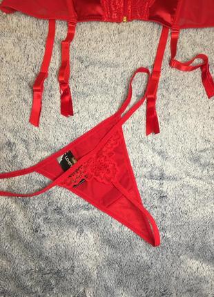 Сексуальний червоний пеньюар корсет з чашкою