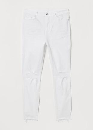 Новые белые джинсы h&m, с высокой посадкой, большой размер, батал