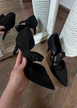 Черные замшевые туфли босоножки на шпильке туфли лодочки черные на узкую ногу босоножки закрытые 40p1 фото