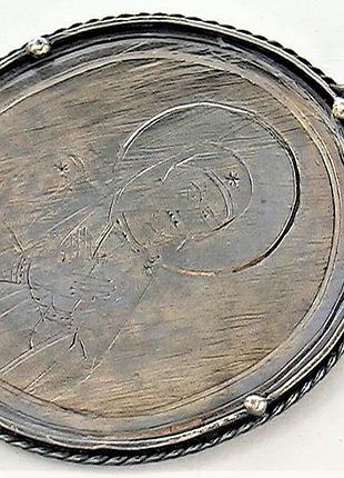 Икона старинная серебро 84 проба царская 24,07 грамма святая мария