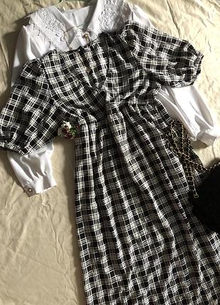 Медное платье в клетку от h&m🖤