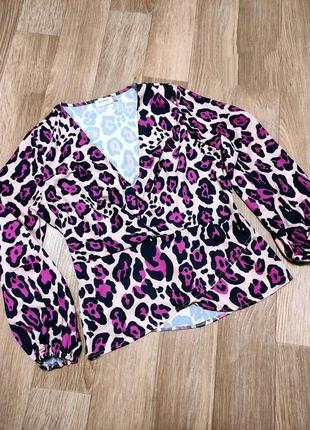 Жіноча легка романтична блуза блузка леопард4 фото