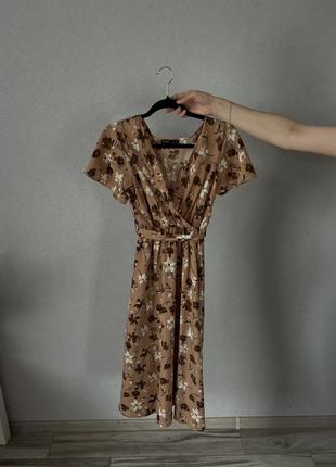 Платье цветочное женское миди длинное платье шейн shein1 фото