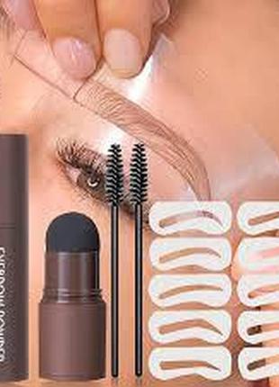 Макияж бровей eelhoe eyebrow stamp kit темно-коричневый4 фото