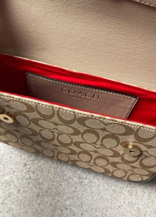 Сумка coach shoulder bag beige monogram5 фото