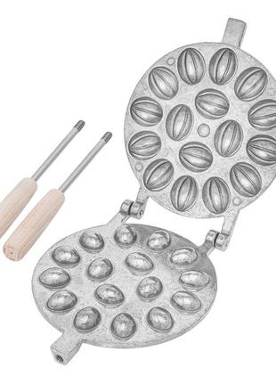 Орешница форма для выпечки орешков на 16 половинок орехов со съемными ручками rs