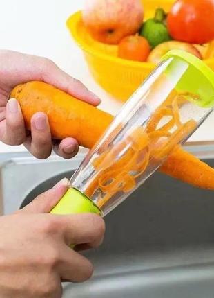 Овочечистка з контейнером ніж економка для тонкого чищення овочів та фруктів5 фото