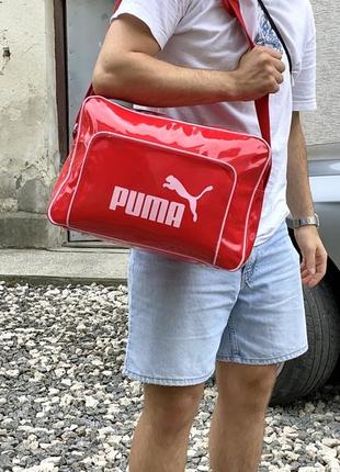 Puma лакована сумка месенджер
