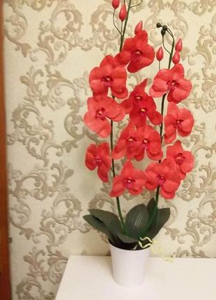 Штучна орхідея  в вазоні на дві гілочки