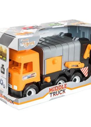 Машинка tigres, мусоровоз "middle truck", подвижные детали, 39312