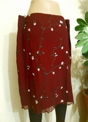 Kaleidoscope юбка женская на подкладке. вышивка. р 50 наш или 186 фото